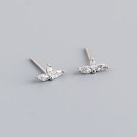 Fashion Geometric Sterling Silver Inlay Zircon Ear Studs 1 Pair sku image 2