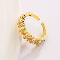 Fashion Butterfly Copper Gold Plated Zircon Open Ring 1 Piece main image 2