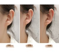 Style Simple Géométrique Argent Sterling Placage Des Boucles D'oreilles 1 Paire main image 2