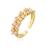 Fashion Butterfly Copper Gold Plated Zircon Open Ring 1 Piece sku image 2