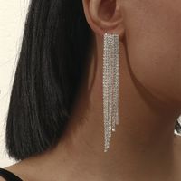 Fashion Flash Tassel Diamond Earrings Wholesale Nihaojewelry sku image 2