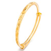 Chinoiserie Geometric Copper Gold Plated Bangle main image 3
