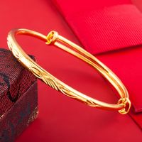 Chinoiserie Geometric Copper Gold Plated Bangle sku image 8