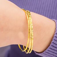 Simple Style Geometric Copper Gold Plated Bangle 1 Piece main image 2