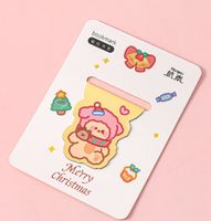 Cute Cartoon Christmas Pattern Magnetic Bookmark Double-sided Paper Book Clip sku image 3