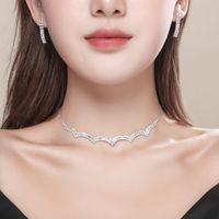 Großhandel Koreanische Kupferkristall Halskette Ohrring Zweiteiliges Set Nihaojewelry sku image 20