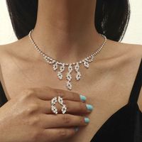 Großhandel Koreanische Kupferkristall Halskette Ohrring Zweiteiliges Set Nihaojewelry sku image 26