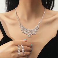 Großhandel Koreanische Kupferkristall Halskette Ohrring Zweiteiliges Set Nihaojewelry sku image 27