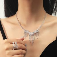 Großhandel Koreanische Kupferkristall Halskette Ohrring Zweiteiliges Set Nihaojewelry sku image 17