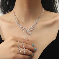 Großhandel Koreanische Kupferkristall Halskette Ohrring Zweiteiliges Set Nihaojewelry sku image 24