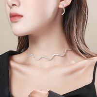 Großhandel Koreanische Kupferkristall Halskette Ohrring Zweiteiliges Set Nihaojewelry main image 8