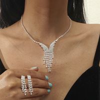 Großhandel Koreanische Kupferkristall Halskette Ohrring Zweiteiliges Set Nihaojewelry sku image 8