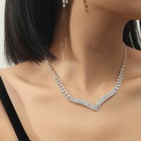 Großhandel Koreanische Kupferkristall Halskette Ohrring Zweiteiliges Set Nihaojewelry sku image 10