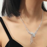 Großhandel Koreanische Kupferkristall Halskette Ohrring Zweiteiliges Set Nihaojewelry sku image 7