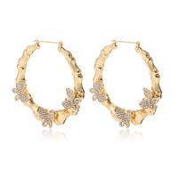 Mode Papillon Alliage Placage Incruster Strass Femmes Des Boucles D'oreilles 1 Paire main image 5