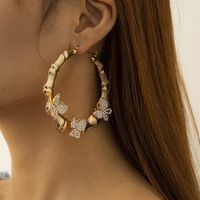 Fashion Butterfly Alloy Plating Inlay Rhinestones Women's Earrings 1 Pair sku image 1