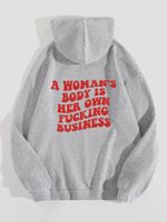 Mujeres Sudadera Manga Larga Sudaderas Con Capucha Y Sudaderas Impresión Bolsillo Casual Letra main image 2