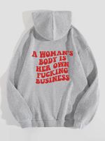 Women's Hoodie Long Sleeve Hoodies & Sweatshirts Printing Pocket Casual Letter main image 2