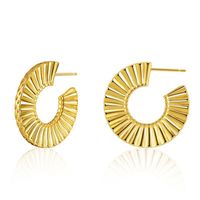 1 Pair Retro Round Copper Plating 18k Gold Plated Ear Studs main image 4