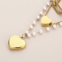 Luxurious Heart Shape Stainless Steel Plating Layered Necklaces main image 3