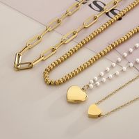 Luxurious Heart Shape Stainless Steel Plating Layered Necklaces main image 7