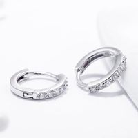 Simple Style Round Silver Plating Inlay Zircon Earrings 1 Pair main image 3
