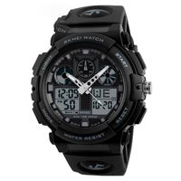 Sports Color Block Single Folding Buckle Electronic Men's Watches sku image 4