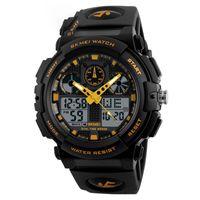 Sports Color Block Single Folding Buckle Electronic Men's Watches sku image 5