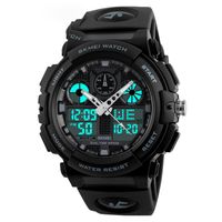 Sports Color Block Single Folding Buckle Electronic Men's Watches main image 2