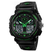 Sports Color Block Single Folding Buckle Electronic Men's Watches sku image 2