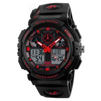 Sports Color Block Single Folding Buckle Electronic Men's Watches sku image 1