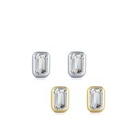 Simple Style Square Silver Plating Inlay Zircon Ear Studs 1 Pair main image 3