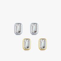 Simple Style Square Silver Plating Inlay Zircon Ear Studs 1 Pair main image 1