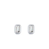 Simple Style Square Silver Plating Inlay Zircon Ear Studs 1 Pair sku image 1