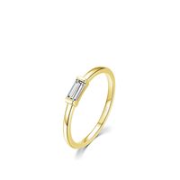 Simple Style Rectangle Silver Plating Inlay Zircon Rings 1 Piece sku image 8