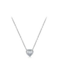 Simple Style Heart Shape Silver Plating Inlay Zircon Necklace 1 Piece main image 4