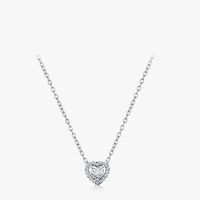 Style Simple Forme De Cœur Argent Placage Incruster Zircon Collier 1 Pièce main image 2