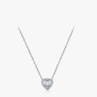 Simple Style Heart Shape Silver Plating Inlay Zircon Necklace 1 Piece sku image 1