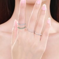 Simple Style Waves Silver Plating Inlay Zircon Rings main image 4