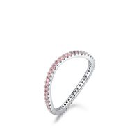 Simple Style Waves Silver Plating Inlay Zircon Rings sku image 13