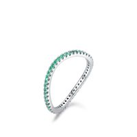 Simple Style Waves Silver Plating Inlay Zircon Rings sku image 9