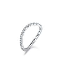 Style Simple Vagues Argent Placage Incruster Zircon Anneaux sku image 5