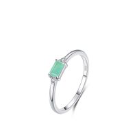 Fashion Square Silver Plating Inlay Artificial Gemstones Rings 1 Piece sku image 1