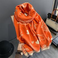 Women's Streetwear Heart Shape Imitation Cashmere Tassel Scarf sku image 18