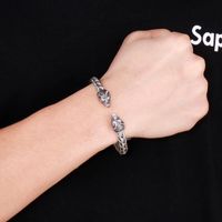 Hip-hop Wolf Stainless Steel Plating Bangle 1 Piece main image 4