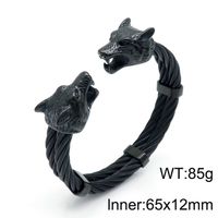 Hip-hop Wolf Stainless Steel Plating Bangle 1 Piece sku image 5