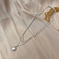 Elegant Round Alloy Shell Plating Women's Bracelets Necklace sku image 3