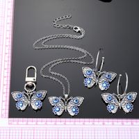 Retro Devil's Eye Butterfly Alloy Women's Earrings Keychain Necklace main image 5
