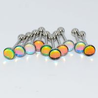 1 Piece Tongue Rings Simple Style Gradient Color 304 Stainless Steel Resin Polishing Tongue Rings main image 2