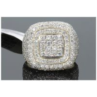 Punk Square Alloy Gold Plated Artificial Diamond Men's Rings 1 Piece main image 4